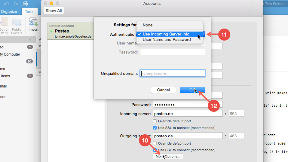 how to add outlook account to mac